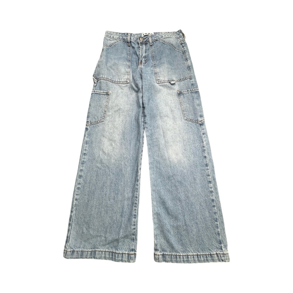 S.O.N.G. Carpenter Jeans Womens 7/28 Light Wash Wide Leg Denim Baggy‎ Pants